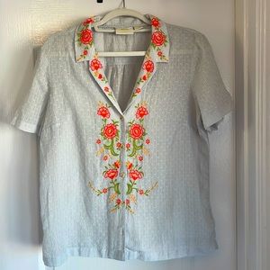 Maeve by Anthropologie Womens Embroidered top Size 12